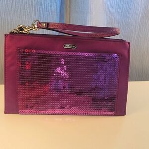 Purple Sequin Coach Clutch